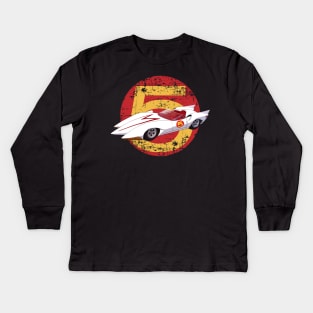 Mach 5 - Distressed Kids Long Sleeve T-Shirt